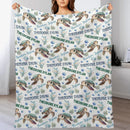 Customised Turtle Pattern Blanket - Personalised Name Turtle Blanket - A Gift For Child,Newborns - Joliny
