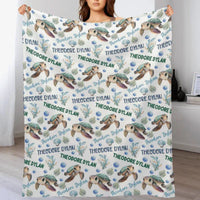 Customised Turtle Pattern Blanket - Personalised Name Turtle Blanket - A Gift For Child,Newborns - Joliny