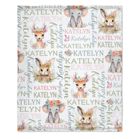 Customized Baby Blanket with Name for Girl for Baby Shower Christmas Birthday - Joliny