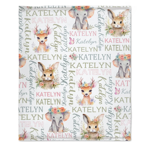 Customized Baby Blanket with Name for Girl for Baby Shower Christmas Birthday