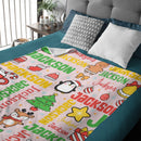 Customized Blankets for Christmas Day - Personalized Name Cartoon Pattern Christmas Blanket - Christmas Gift For Child - Joliny