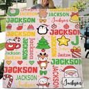 Customized Blankets for Christmas Day - Personalized Name Cartoon Pattern Christmas Blanket - Christmas Gift For Child - Joliny