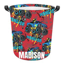 Personalized Monster Truck Name Custom Laundry basket, Customized Kids Birthday Gift Ideas - Joliny