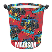 Personalized Monster Truck Name Custom Laundry basket, Customized Kids Birthday Gift Ideas - Joliny