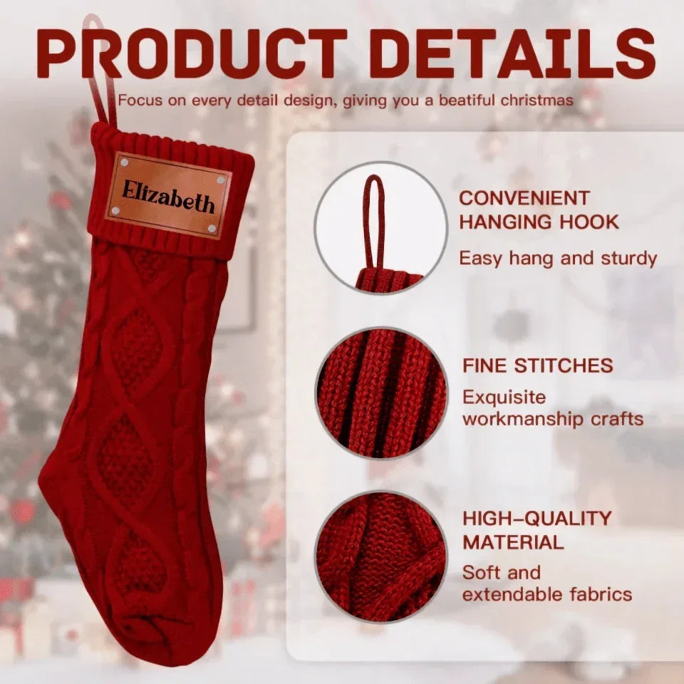 2024 Knitted Christmas Stockings - Name Customized Christmas Stockings - Christmas Family Gifts - Joliny