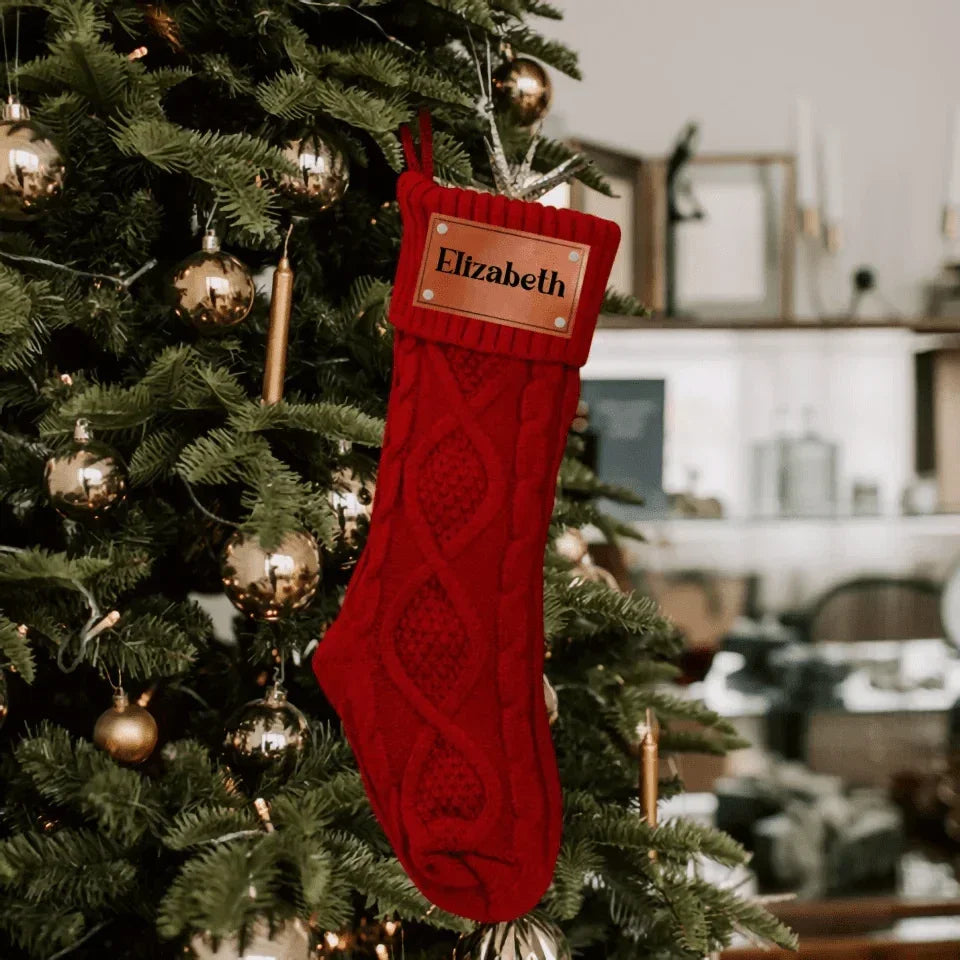 2024 Knitted Christmas Stockings - Name Customized Christmas Stockings - Christmas Family Gifts