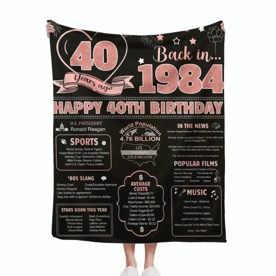 40th/50th Birthday Gifts for Women Blanket, Novelty Gifts