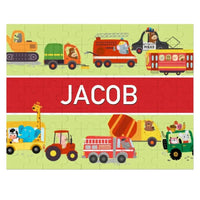 Personalized Name Puzzle for Kids, Animals Trucks - Joliny