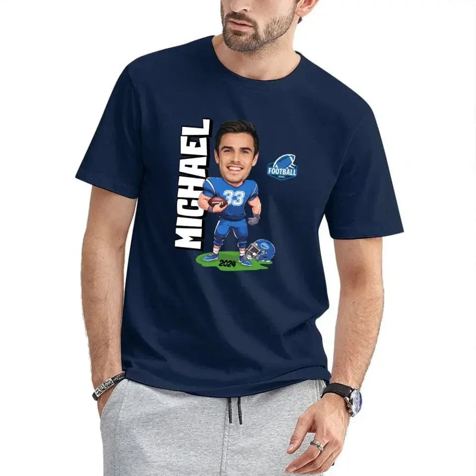 American Football Comics - Personalised Photo T-Shirt - A Gift for Football Fans - Joliny