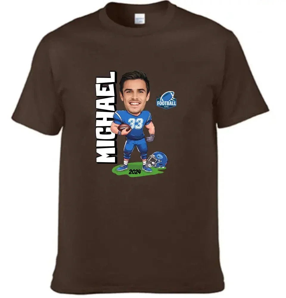 American Football Comics - Personalised Photo T-Shirt - A Gift for Football Fans - Joliny