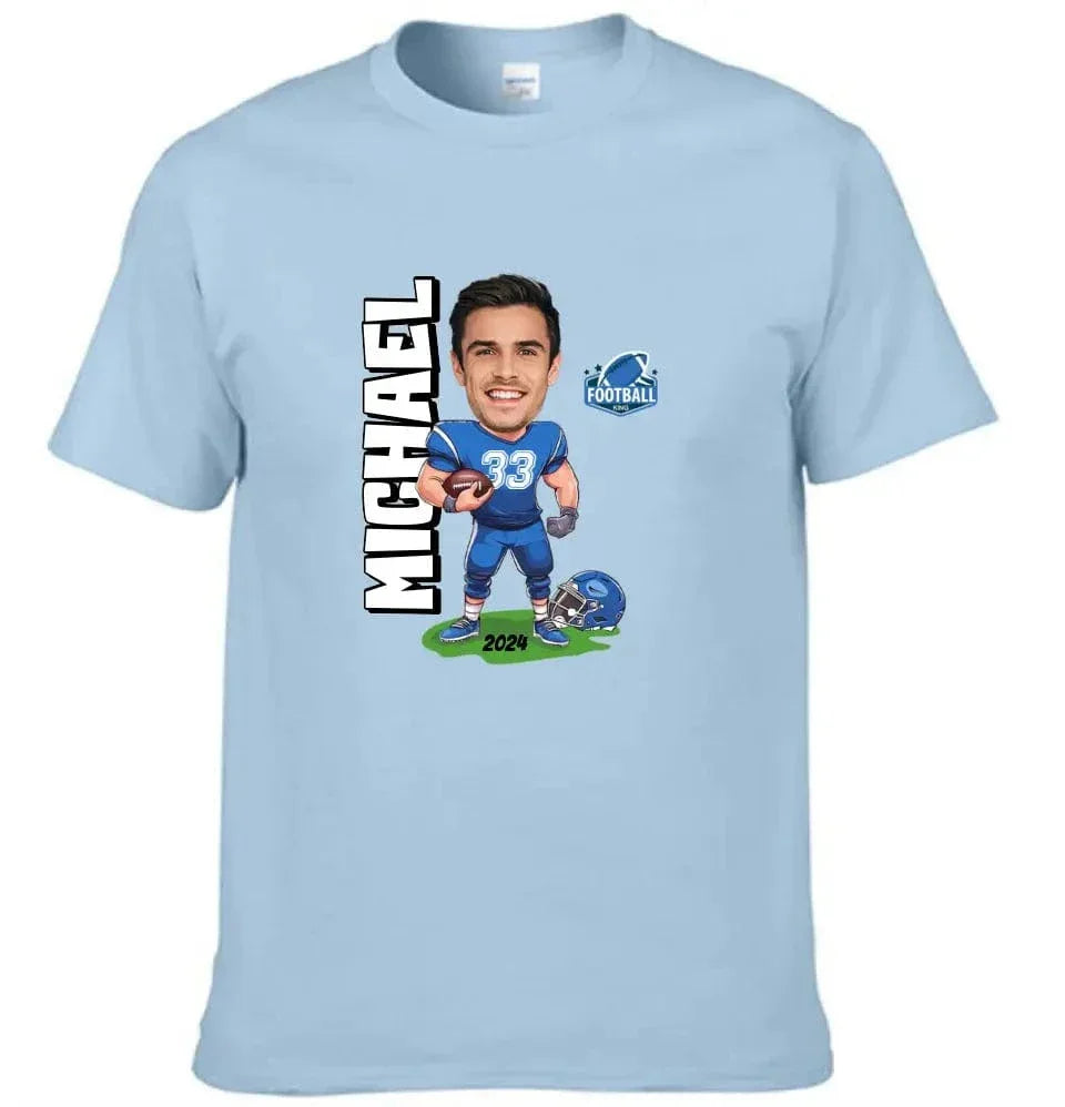 American Football Comics - Personalised Photo T-Shirt - A Gift for Football Fans - Joliny