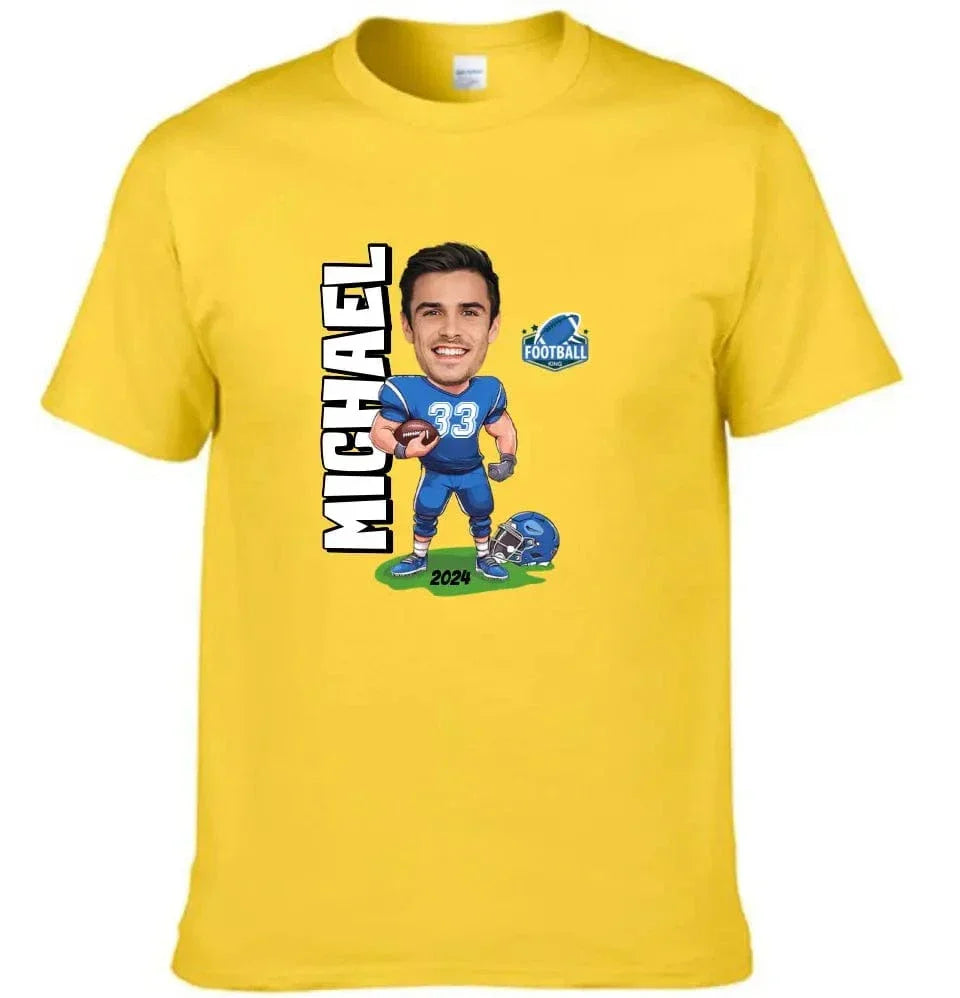 American Football Comics - Personalised Photo T-Shirt - A Gift for Football Fans - Joliny