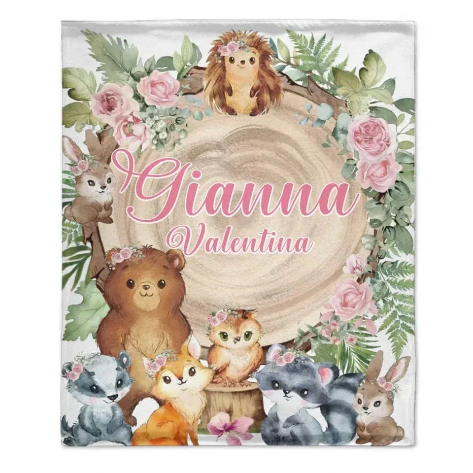 Animal Pattern Children's Personalized Blanket - Newborn Gifts for Children - Joliny