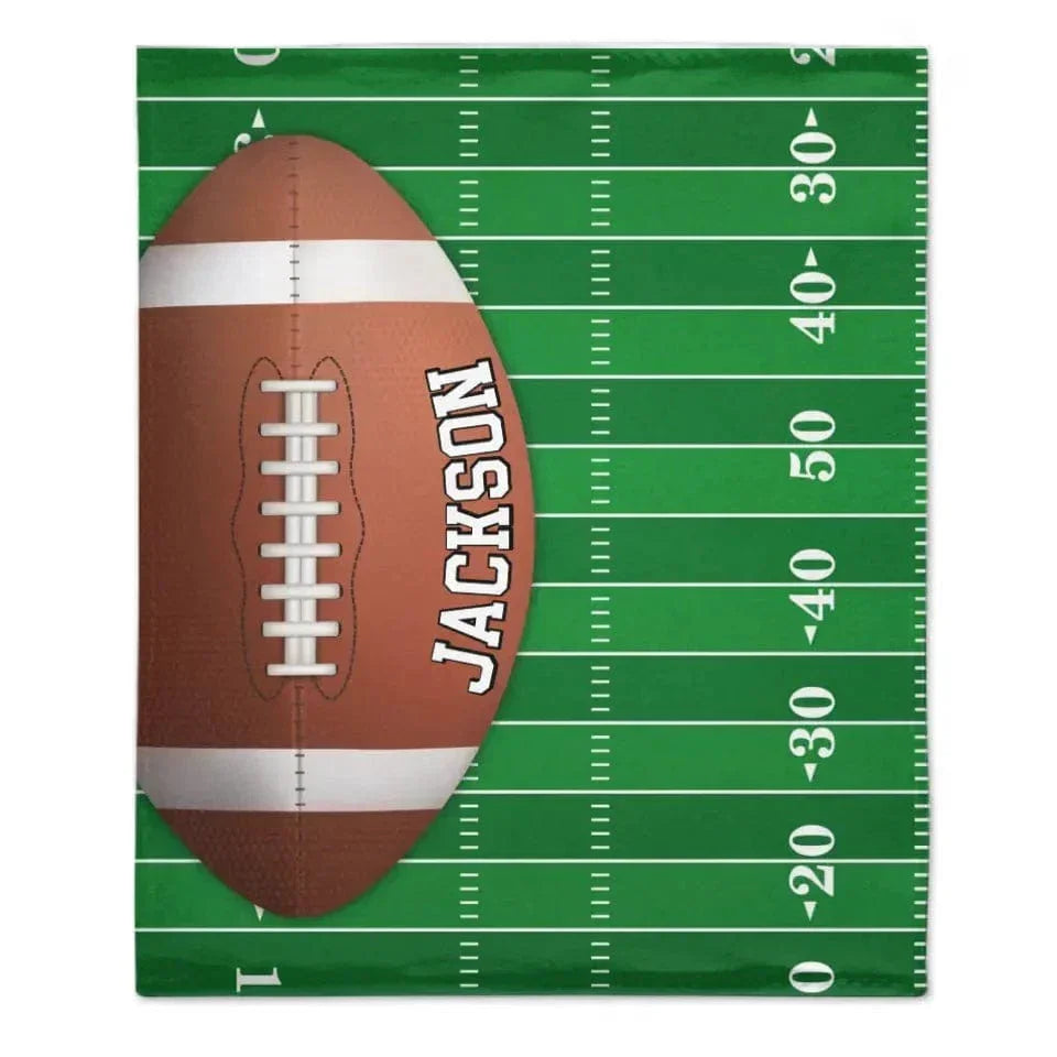 Athletic tide - Personalized Grass Football Team Flannel Blanket - Gift For The Fans,Sports Enthusiasts - Joliny