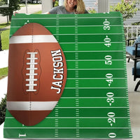 Athletic tide - Personalized Grass Football Team Flannel Blanket - Gift For The Fans,Sports Enthusiasts - Joliny