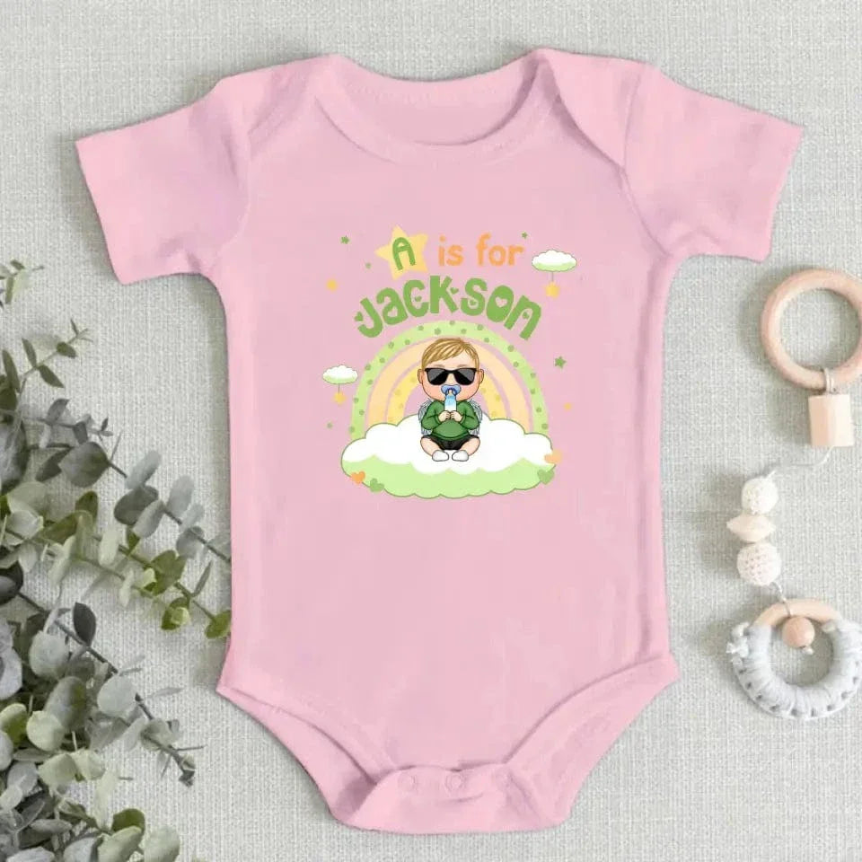 Baby Alphabet - Gift For Children, Grandkids - Personalized Baby Onesie - Joliny