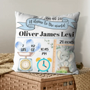 Baby Birth Information Statistics Pillow - Welcome To The World - Joliny