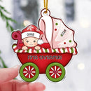 Baby's Christmas Customized Acrylic Decorations - Personalized Name,Stroller And Cartoon Baby Character Acrylic Pendant - A Gift For Baby,Newborns - Joliny