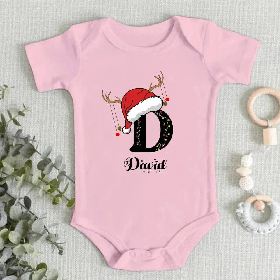 Baby's Christmas Themed Customized Apparel - Personalized Name and Christmas Style Monogrammed Sweatshirt - Christmas Gift For Baby - Joliny