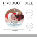 Baby's First Christmas - Personalized Custom Round Shaped Photo Christmas Ornament - Joliny