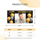 Birthday Banner with Photo - Gold and Silver Birthday Sign - Joliny