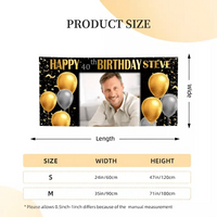 Birthday Banner with Photo - Gold and Silver Birthday Sign - Joliny