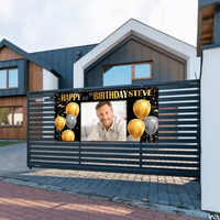Birthday Banner with Photo - Gold and Silver Birthday Sign - Joliny
