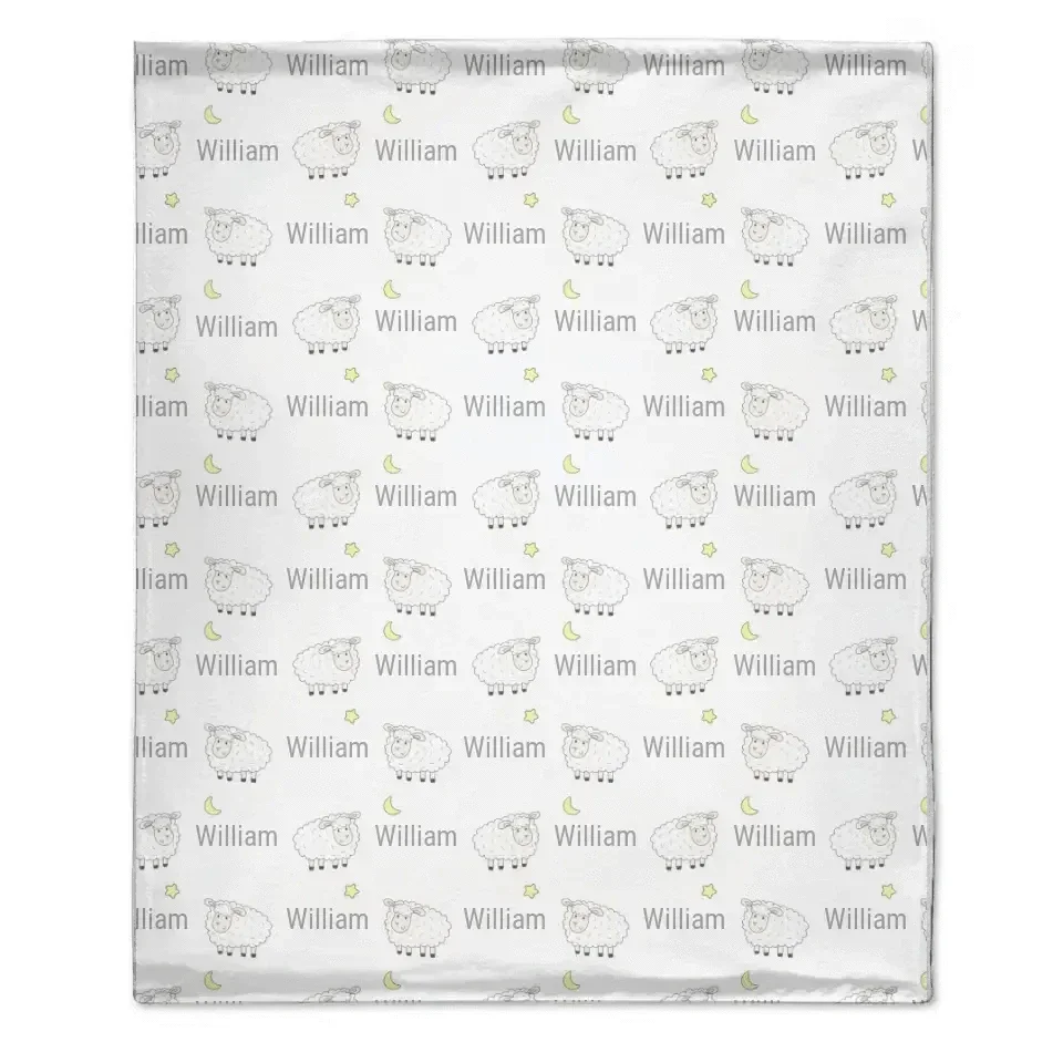 Customized Baby goodnight Lambs Blanket
