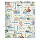Personalized Dinosaur Name Pattern baby blanket - Joliny