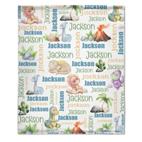 Personalized Dinosaur Name Pattern baby blanket - Joliny