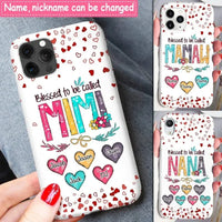 Blessed to be called Nana, Mommy, Auntie Heart Kids Personalized Phone Case - Joliny