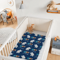 Boy Personalized Elephant Baby Blanket, Custom Name Gift for Kids - Joliny
