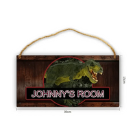 Boys Jurassic Dinosaur - Personalized Door Sign with Name - Joliny