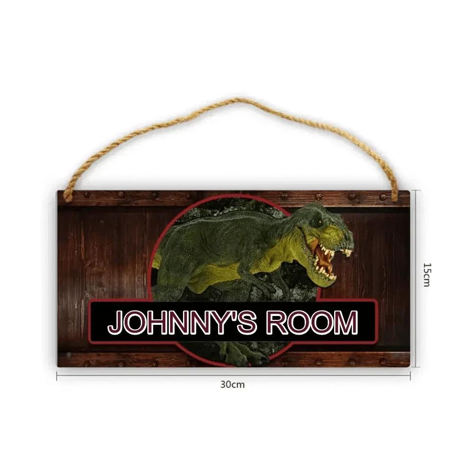Boys Jurassic Dinosaur - Personalized Door Sign with Name - Joliny