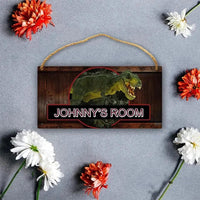 Boys Jurassic Dinosaur - Personalized Door Sign with Name - Joliny