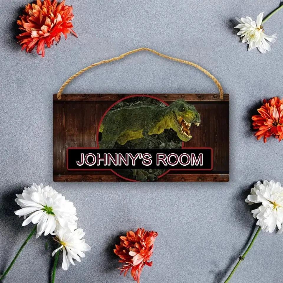 Boys Jurassic Dinosaur - Personalized Door Sign with Name - Joliny