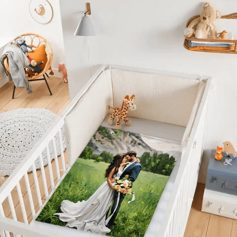 Canvas of Love: Personalized Photo Blanket in Oil Painting Style - Joliny