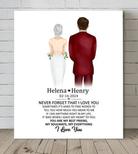 Personalized Canvas Wall Art/Blanket - Never Forget That I Love You, Anniversary Gift - Joliny