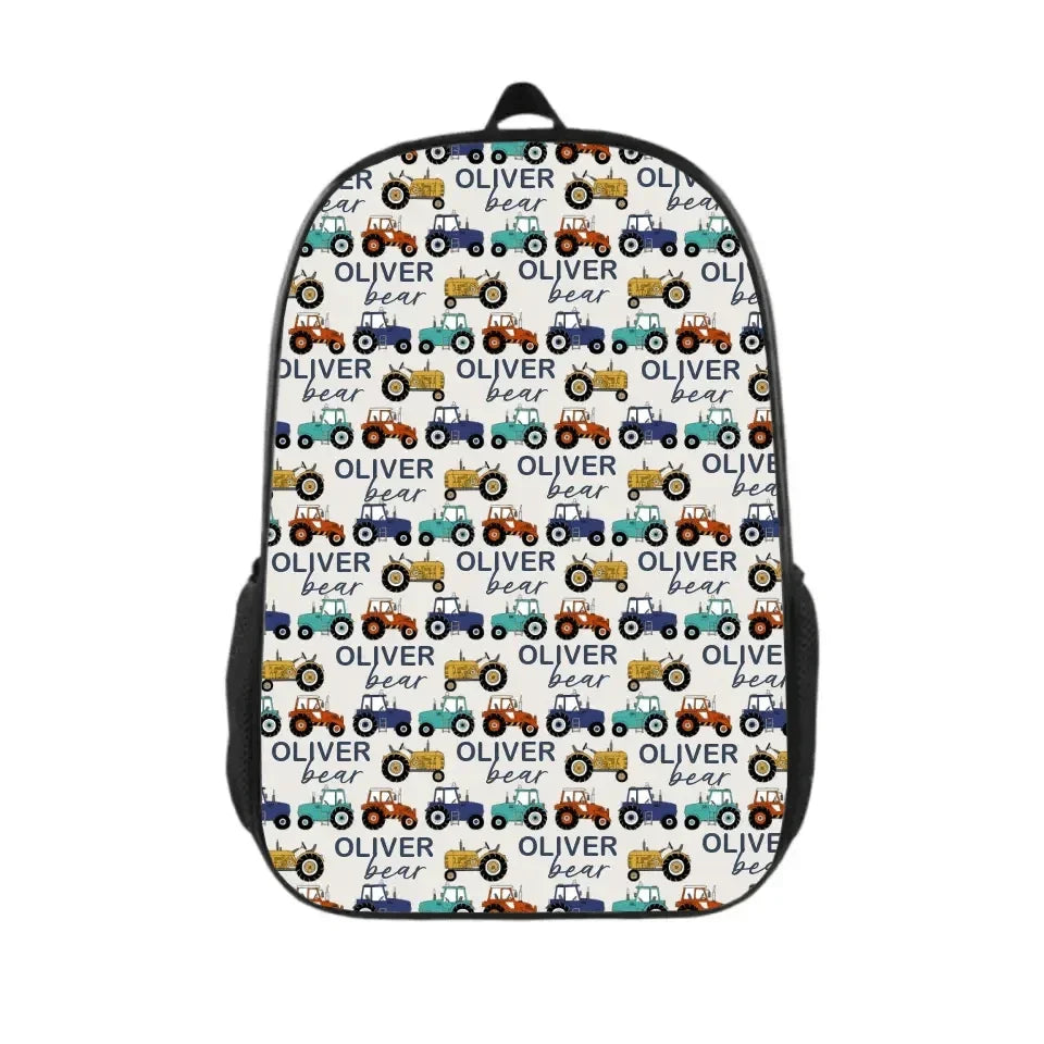 Cartoon Small Tractor Personalized Kids Backpack School Season Gift - Joliny