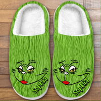 Cat Face Emoji Cotton Slippers - Personalized Name Customized Cotton Slippers - Gifts for the Family - Joliny