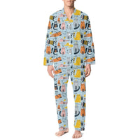 Cat Pattern Customized Pajama Set - Personalized Name Cartoon Comfort Pajamas - A Gift For Yourself,Friend,Family,Cat Lovers - Joliny