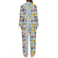 Cat Pattern Customized Pajama Set - Personalized Name Cartoon Comfort Pajamas - A Gift For Yourself,Friend,Family,Cat Lovers - Joliny