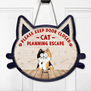 Cat Lovers - Cat Plan Escape - Personalized Custom Wood Signs - Joliny