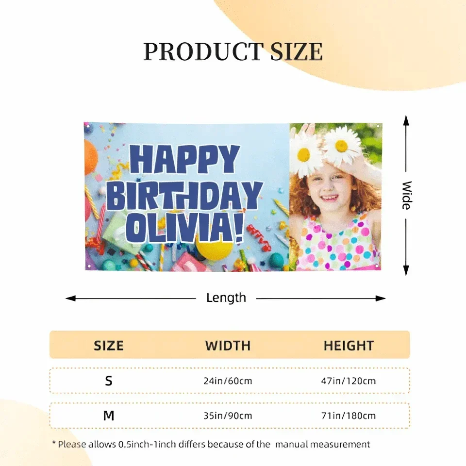 Celebrate With A Blue Theme, A Custom Photo Birthday Banner Just For You! - Joliny