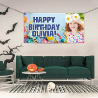 Celebrate With A Blue Theme, A Custom Photo Birthday Banner Just For You! - Joliny