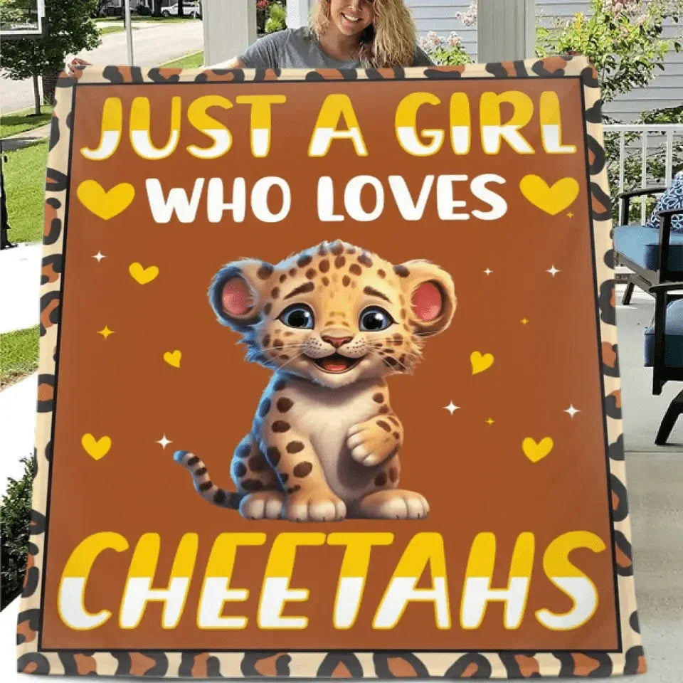 Cheetah Animal Blanket Women Gift Just for a Girl Who Loves Cheetahs