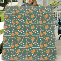Christmas Cookie and Candy Pattern Custom Blanket - Multiple Color Options Personalized Name Christmas Vibe Blanket - Christmas Gift For Family,Child - Joliny