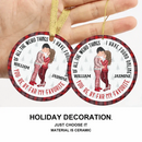 Christmas Couple You Are My Favorite By Far - Gift For Couples - Personalized Circle Ceramic Ornament - Joliny
