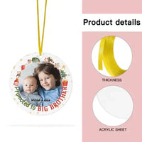 Christmas Gift Promoted To Big Sister Brother Acrylic Circle Ornament - Joliny