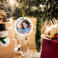 Christmas Gift Promoted To Big Sister Brother Acrylic Circle Ornament - Joliny